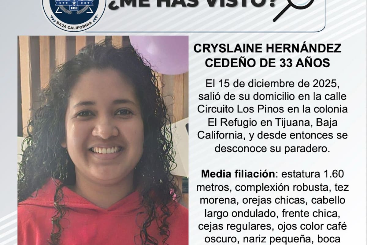 Se busca a Cryslaine Hernández Cedeño de 33 años de edad