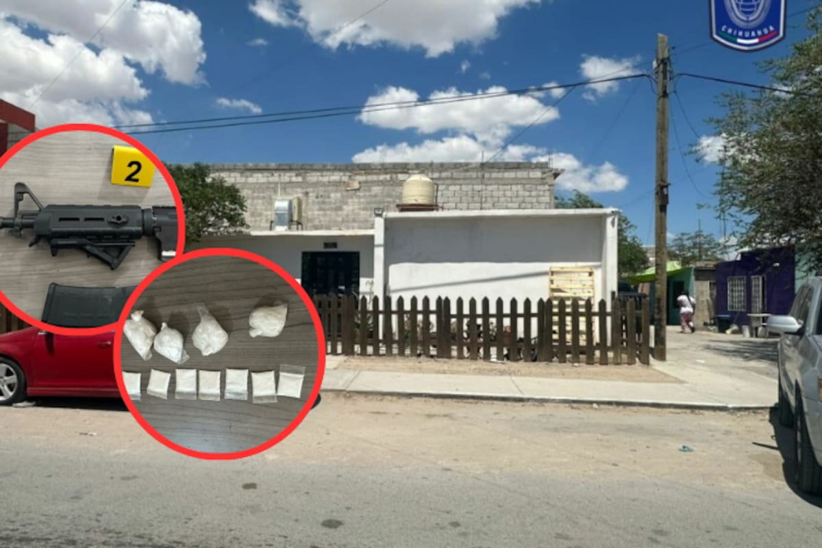 Fiscalía de Chihuahua asegura marihuana, cocaína y armas en domicilio de mujer policía