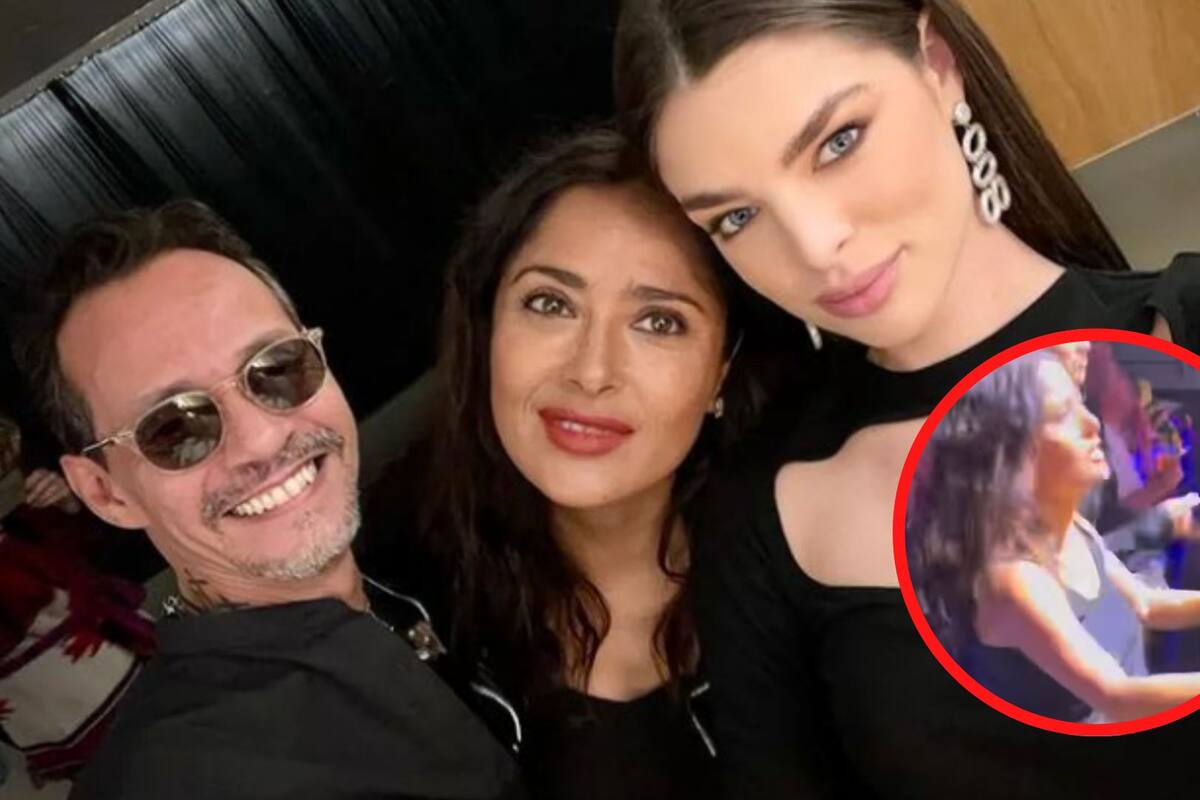Salma Hayek baila salsa en concierto de Marc Anthony y conquista las redes