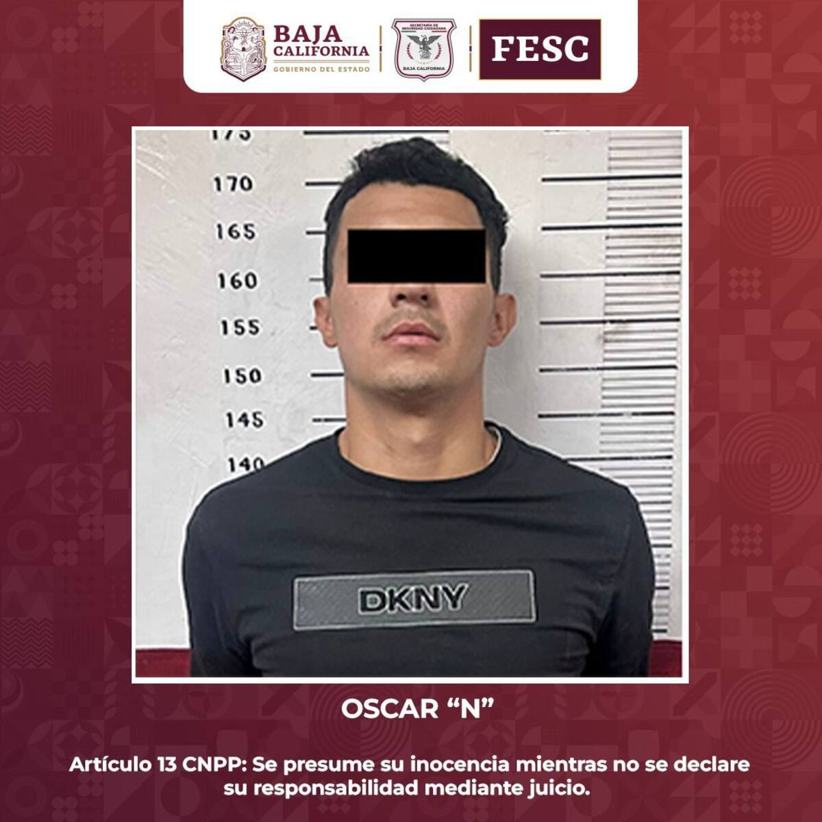 Oscar “N”, de 31 años, fue detenido l Foto: Cortesía