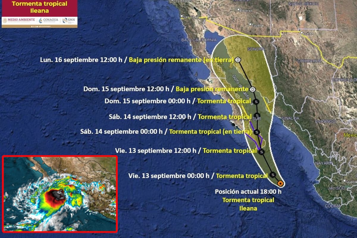 Pronóstico climático para Hermosillo: Temperaturas más agradables y posibilidad de lluvias por la tormenta tropical Ileana