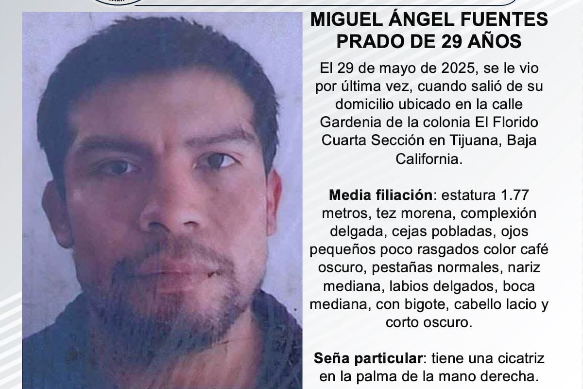 Se busca a Miguel Ángel Fuentes Prado de 29 años