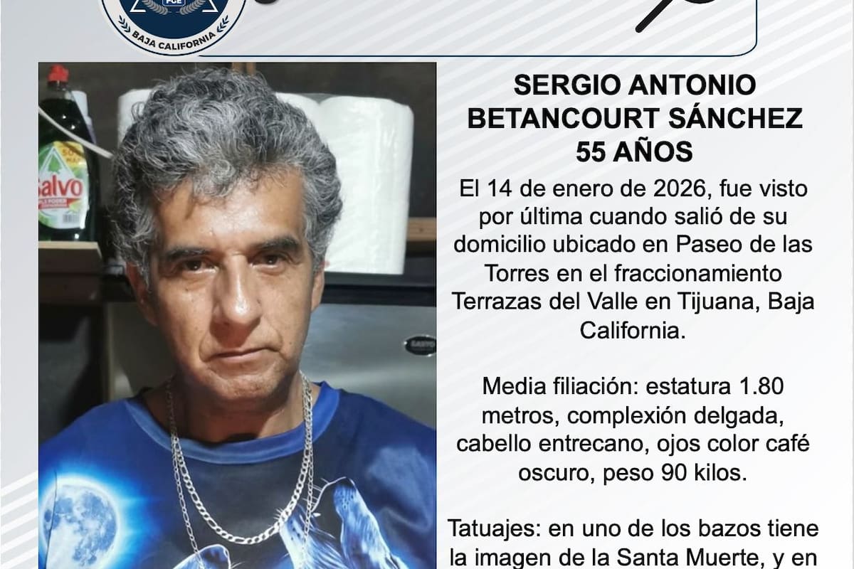Se busca a Sergio Antonio Betancourt Sánchez de 55 años