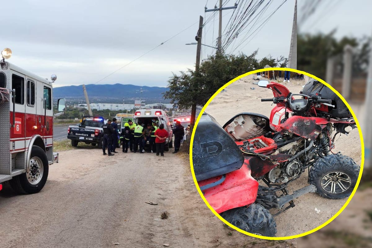 Menor pierde la pierna y otras 3 personas resultan heridas tras explosión de pirotecnia sobre una cuatrimoto en Querétaro