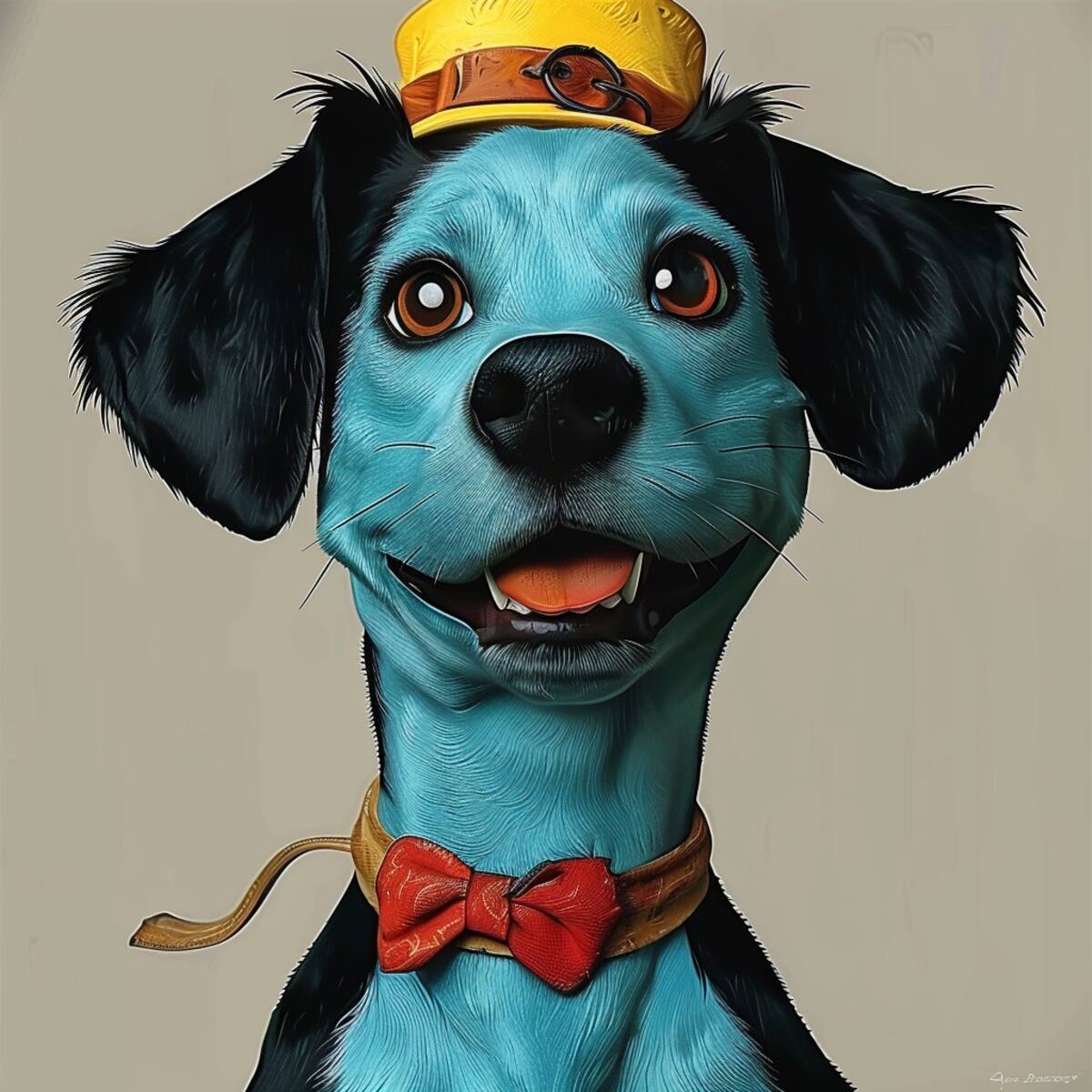 Huckleberry Hound como si fuera un perrito de la vida real según la Inteligencia Artificial