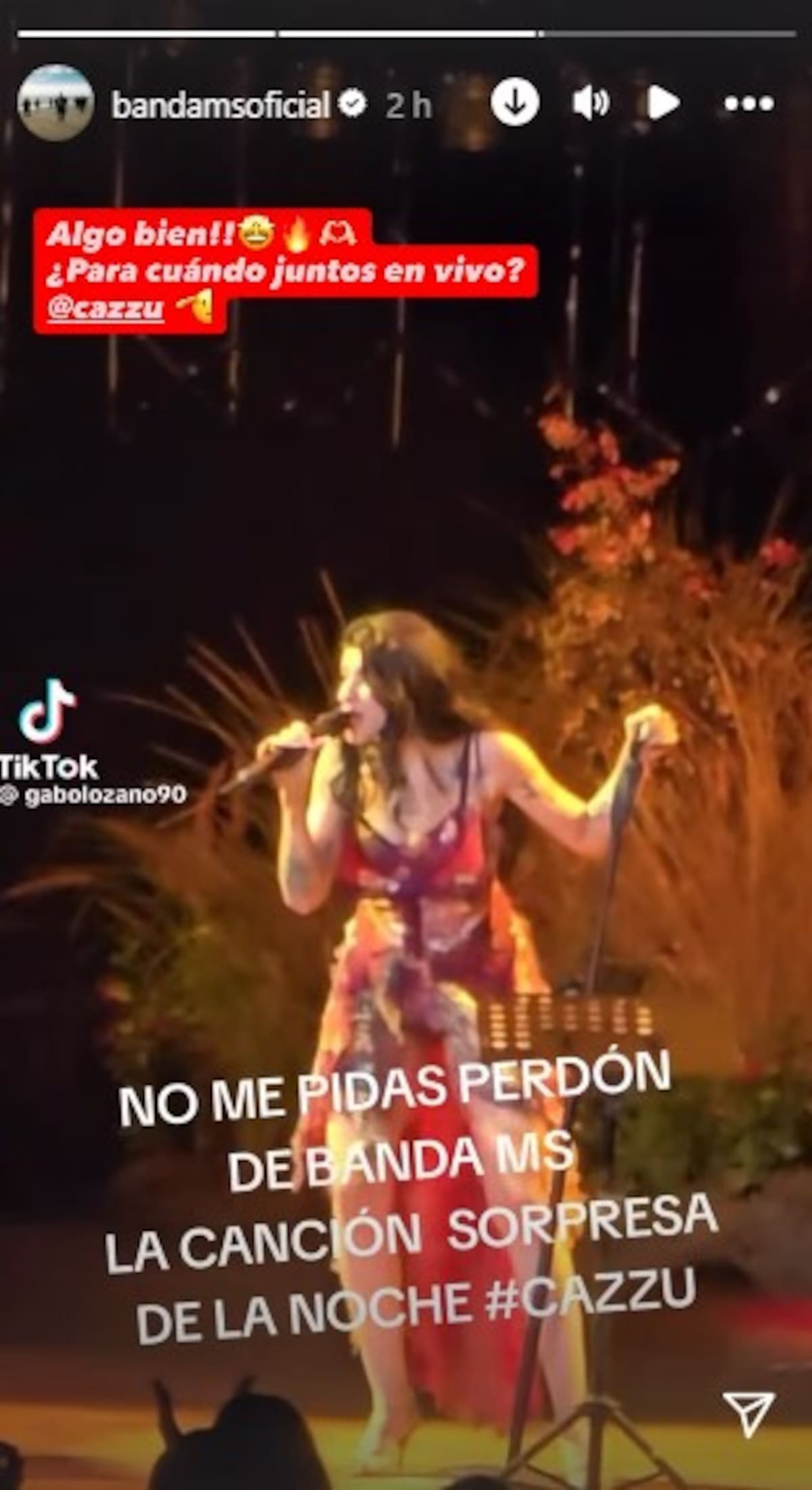 Banda MS reacciona a Cazzu cantando "No me pidas perdón" | Instagram bandamsoficial