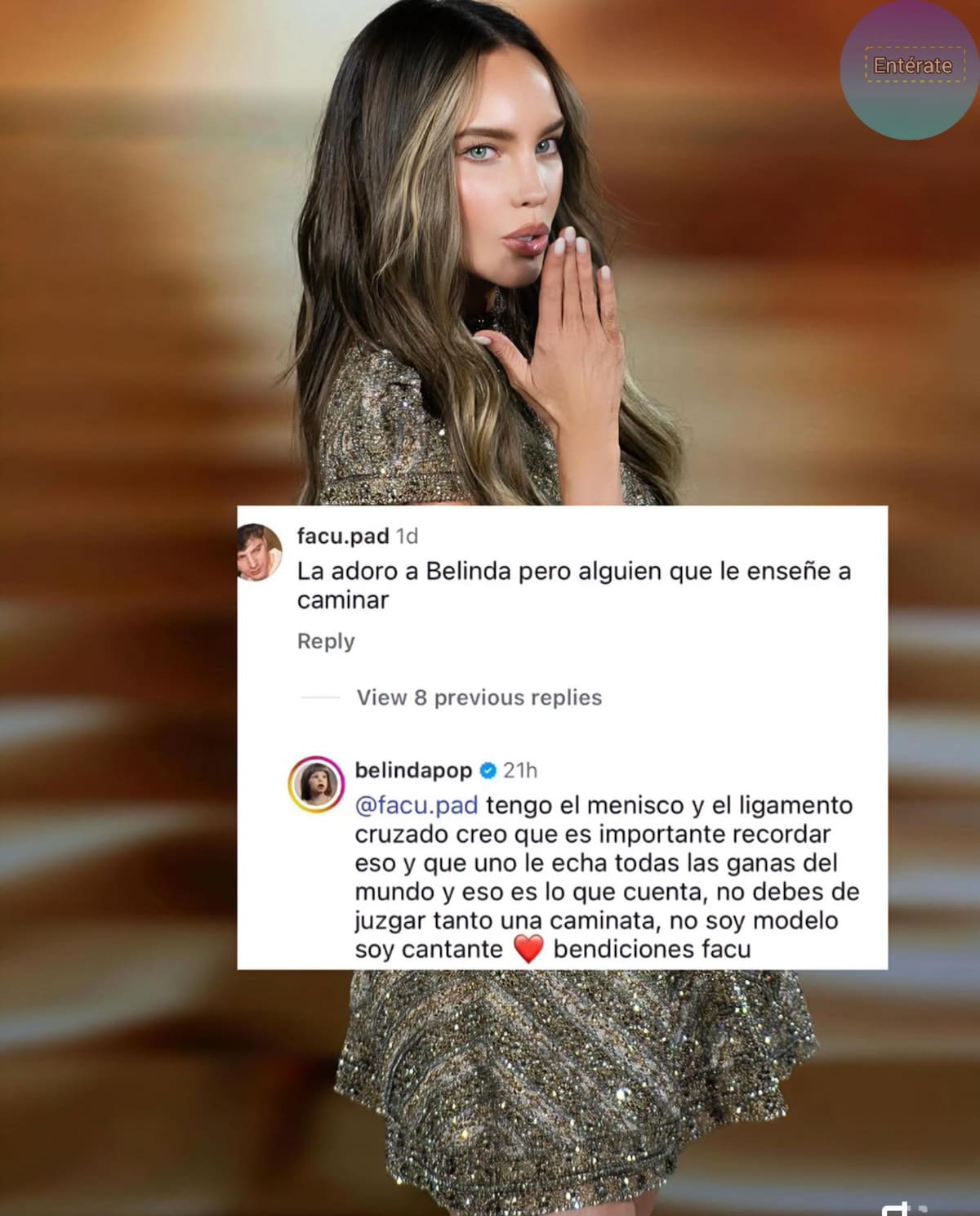 La estrella respondió directamente a una crítica sobre su caminata en una pasarela.