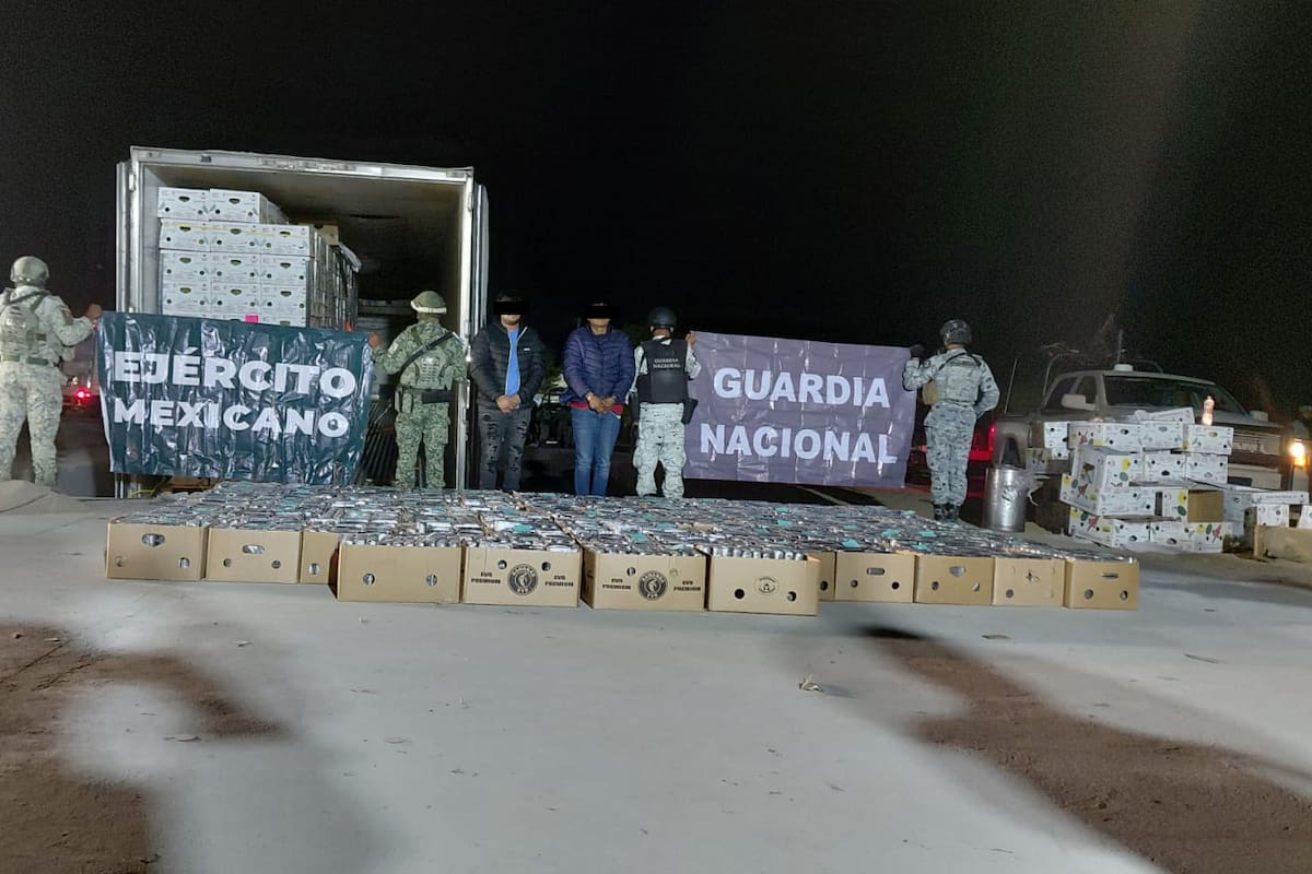 Aseguran casi 2 toneladas de cocaína y detienen a dos personas en San Luis Río Colorado