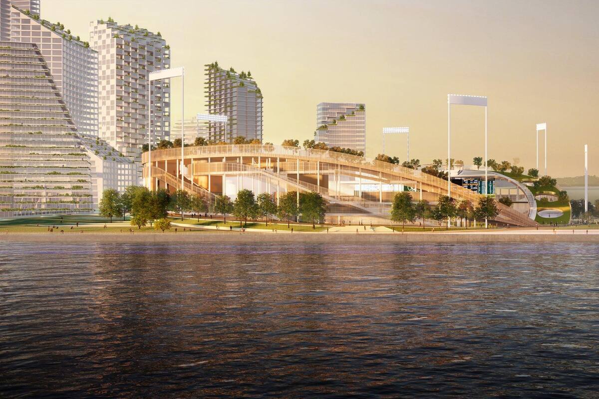 Atléticos de Oakland da a conocer plan e imágenes de su probable nuevo estadio