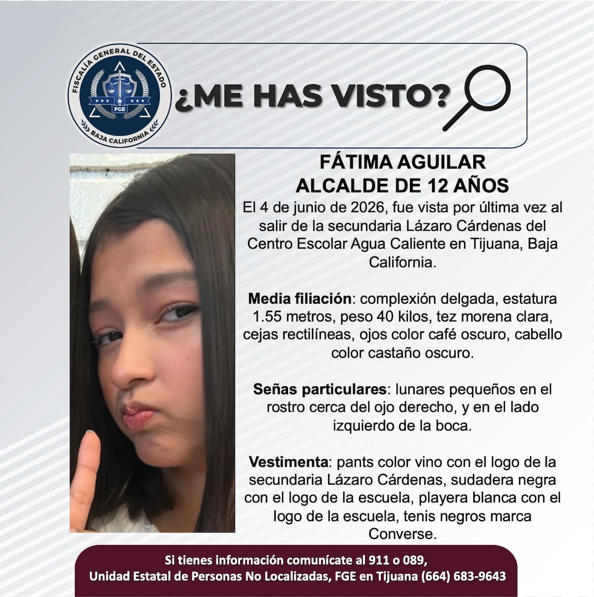 Fue vista por última vez el 4 de junio de 2026.