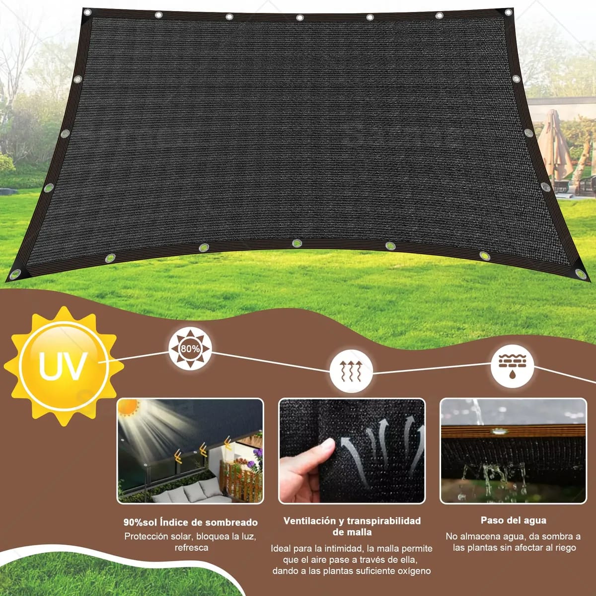 Malla Sombra Reforzada Adilier | Mercado Libre