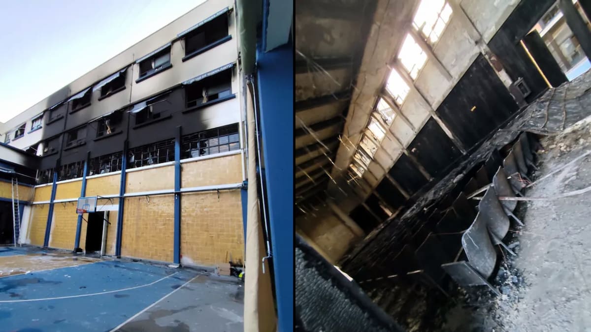 Un incendio se registró dentro de la prepa oficial de León dejando daños importantes principalmente en el auditorio. Fotos: Milenio