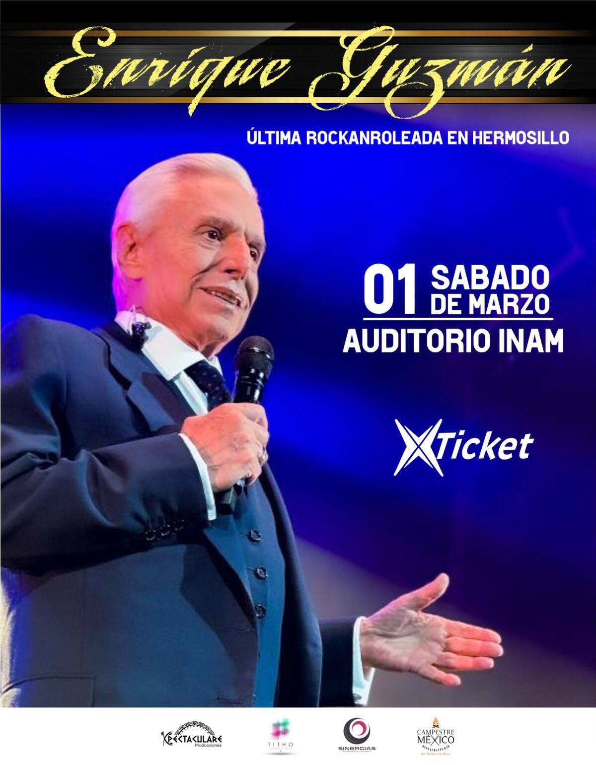 Enrique Guzmán en Hermosillo / Cortesía Xticket