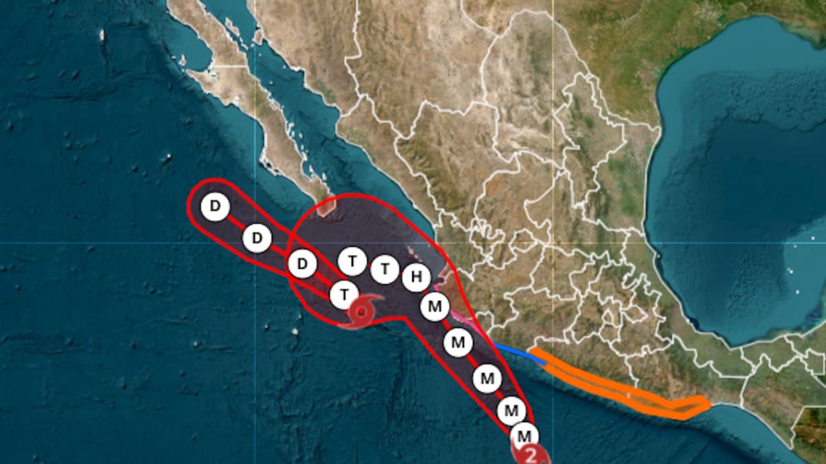 Huracán Trudy alcanza categoría 2 con vientos de 165 km/h y rachas de 205 km/h mientras avanza por el Pacífico