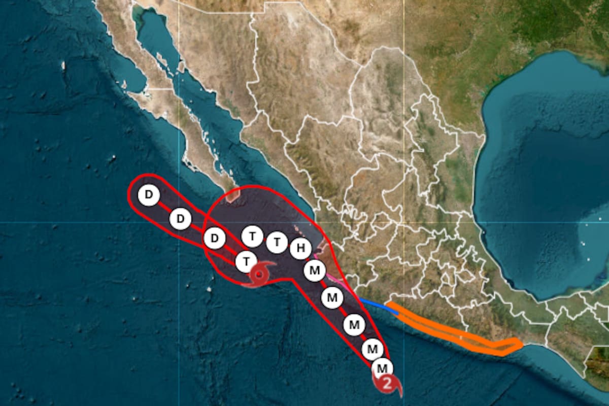 Huracán Trudy alcanza categoría 2 con vientos de 165 km/h y rachas de 205 km/h mientras avanza por el Pacífico