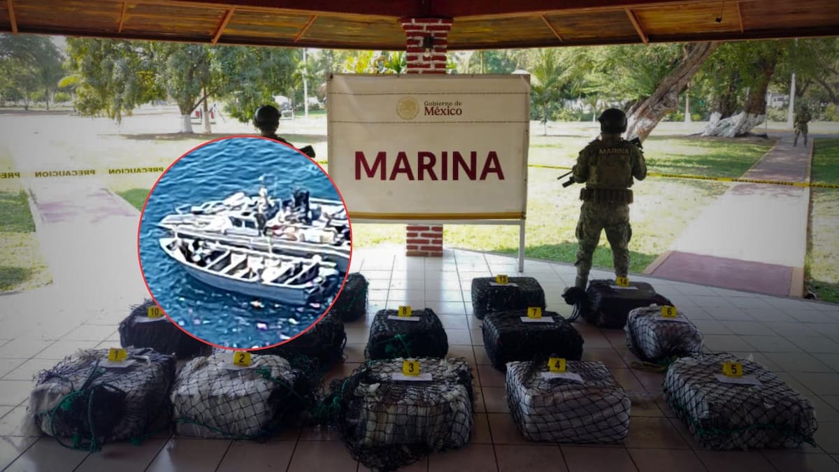 Semar interceptó embarcación con 650 kilos de cocaína y 350 litros de combustible en Michoacán, detuvo a seis personas, evitando la distribución de más de 1.3 millones de dosis con impacto económico de 150 millones de pesos al crimen organizado