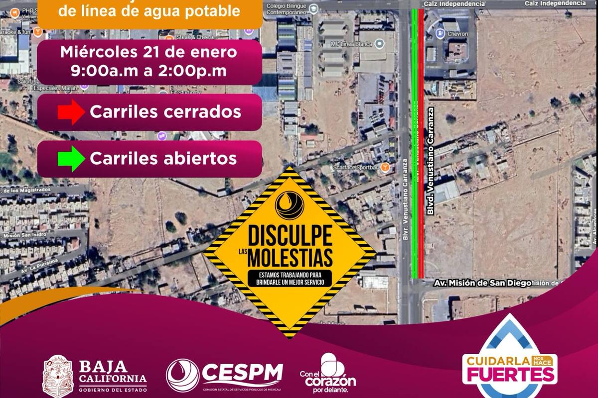 Habrá cierre parcial en esta vialidad