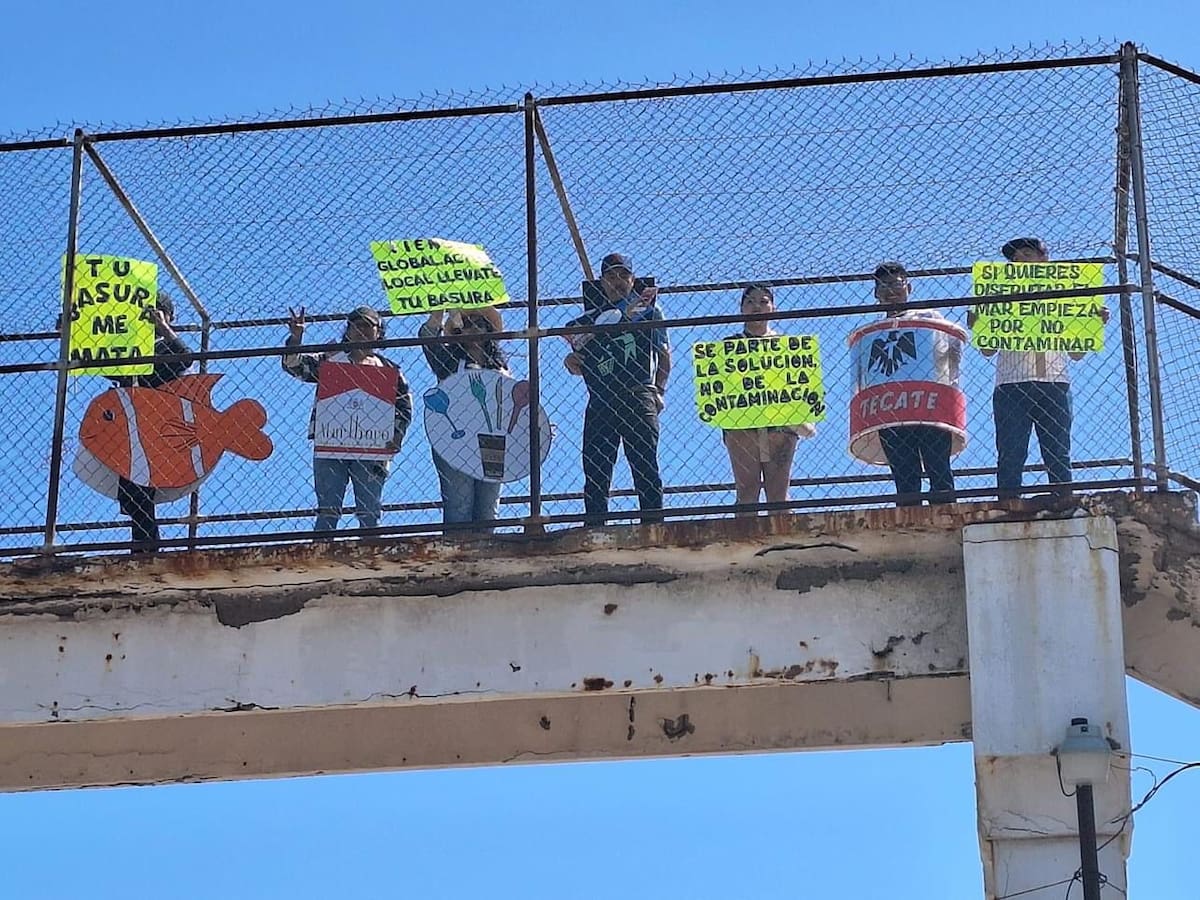 En la campaña participaron jóvenes universitarios de la localidad, que están preocupados por mantener las playas limpias.