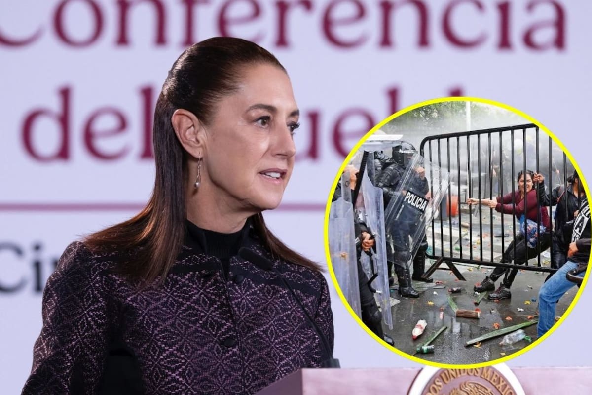 Sheinbaum pide a Lemus explicar detenciones y uso de gases lacrimógenos contra manifestantes por agua limpia en Jalisco; pone de ejemplo colocación de vallas en Palacio Nacional durante manifestaciones
