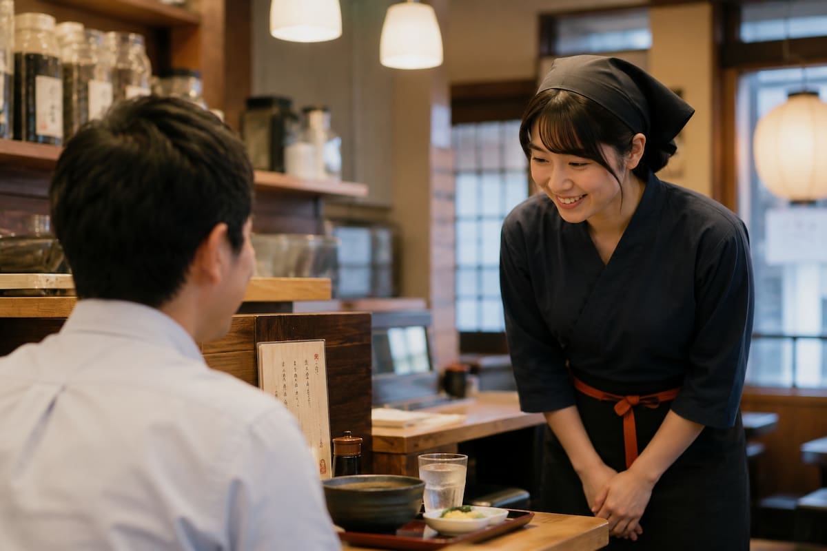 En Japón agradecer con dinero puede resultar incómodo para el personal. | Imagen hecha con IA de ChatGPT