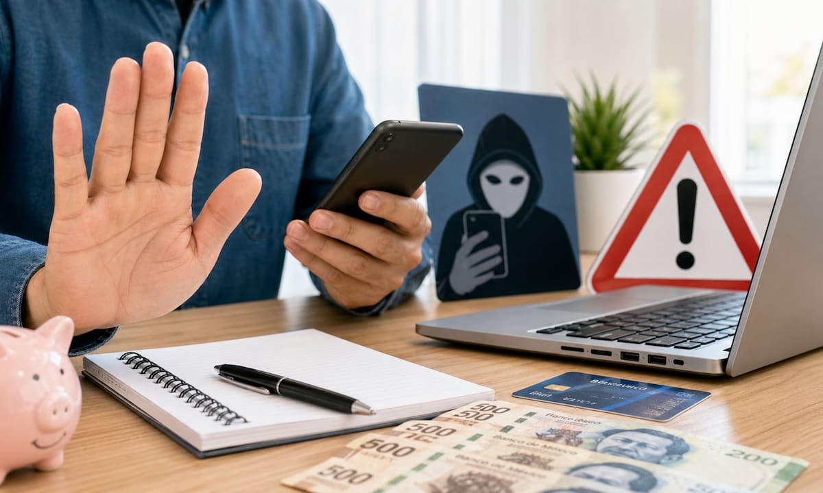 Los fraudes por préstamos vía WhatsApp e instituciones falsas aumentan en México, por lo que la CONDUSEF advierte que pedir pagos anticipados o depósitos previos es la señal definitiva de un engaño financiero | Imagen hecha con IA