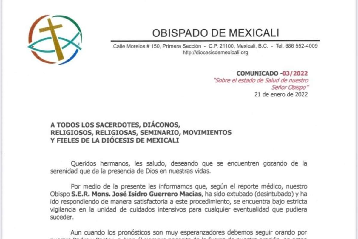 Desintuban al obispo de Mexicali