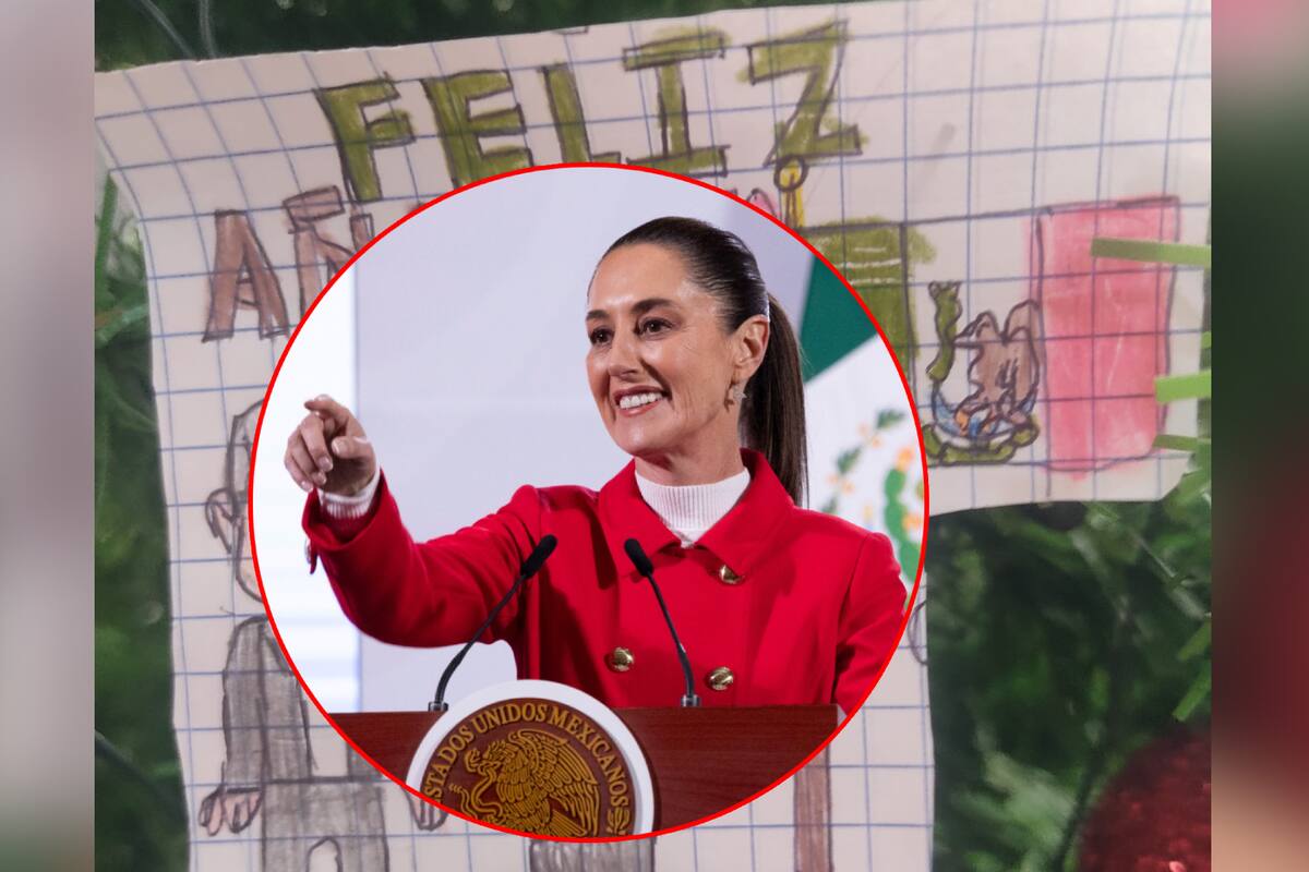 Sheinbaum presume dibujo que un niño le regaló en Año Nuevo