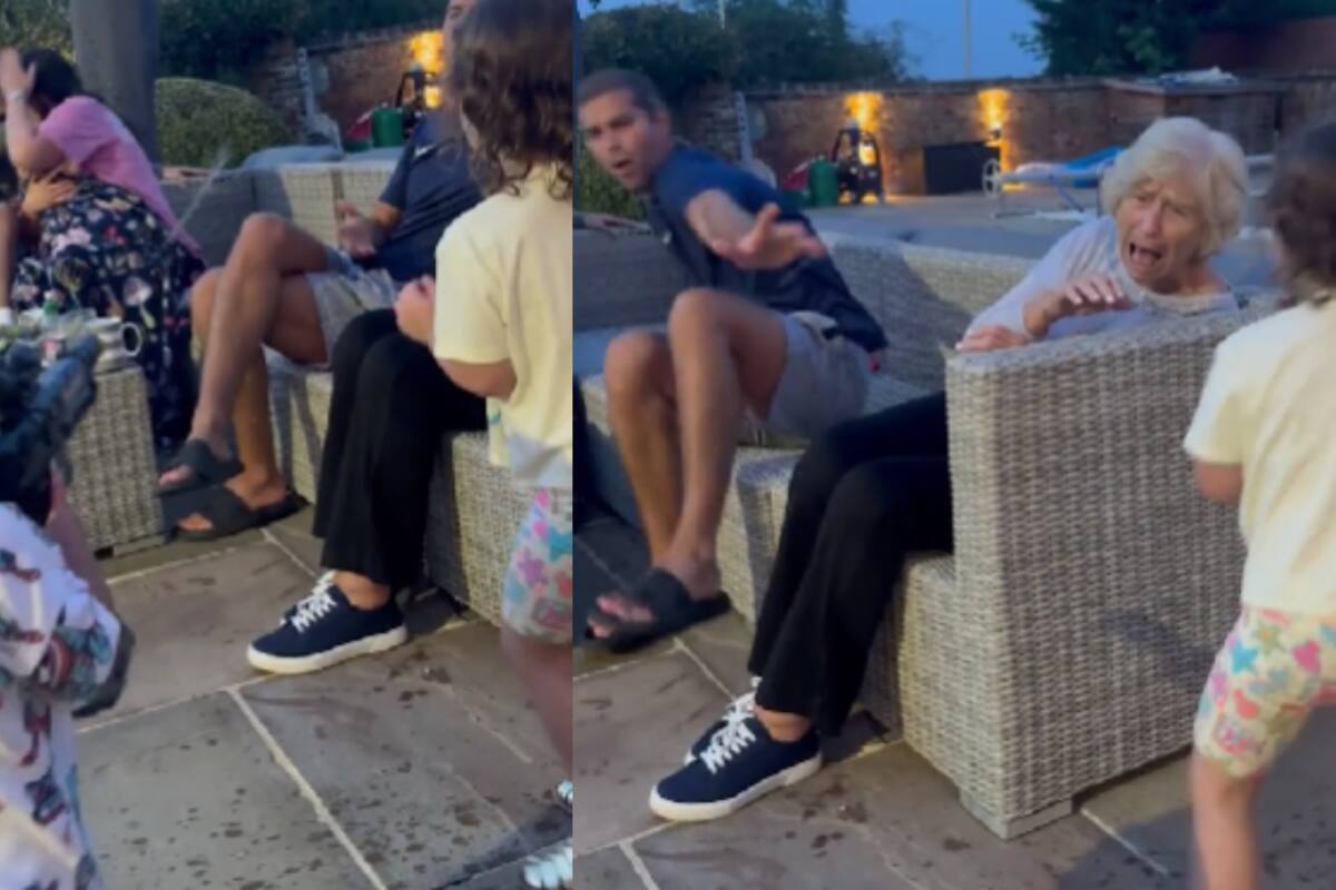 Niño rocía a todos con su pistola de agua en la reunión familiar