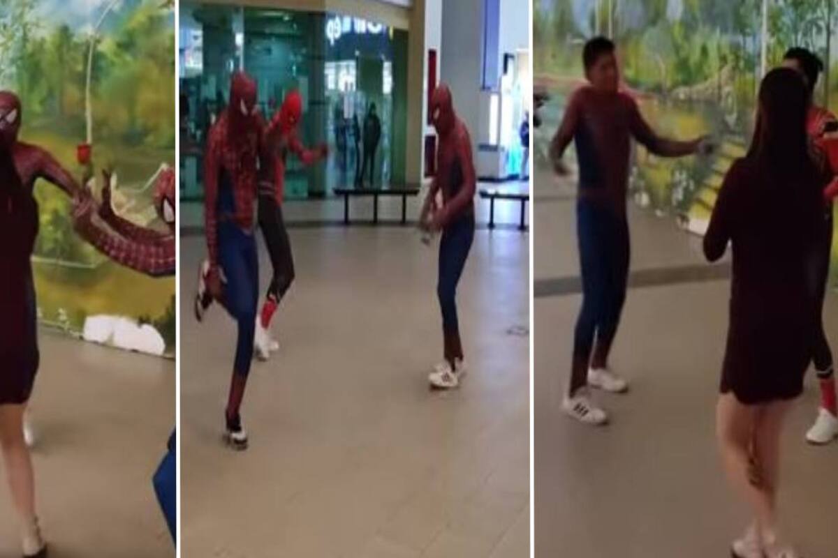VIDEO: "Spiderverso" confirmado; tenía 3 novios a la vez y la sorprenden disfrazándose del Hombre Araña