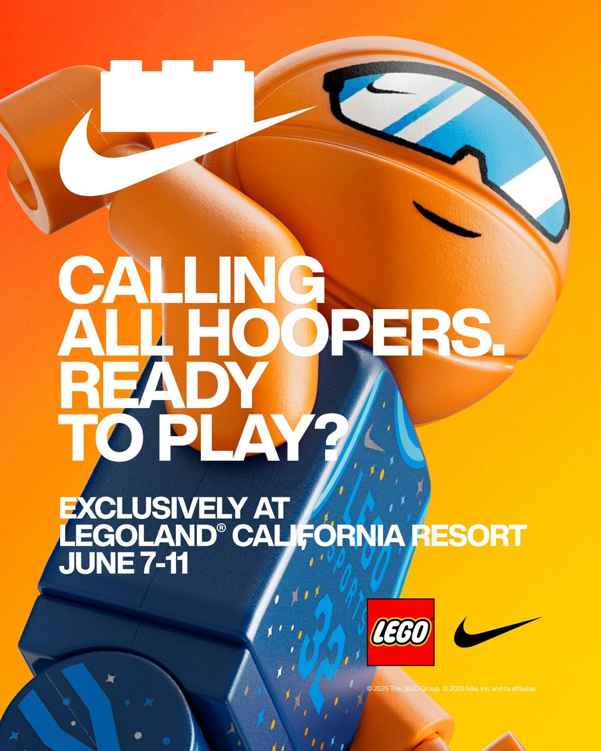 La nueva experiencia de Nike y LEGO abrirá del 7 al 11 de junio.
