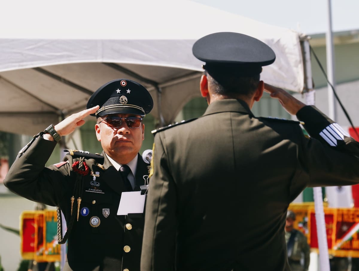El general de brigada de Estado Mayor Rubén Zamudio Matías rinde protesta como comandante interino de la II Región Militar durante una ceremonia realizada en Mexicali. (FOTO: SAÚL MARTÍNEZ)