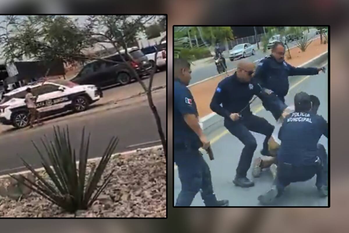 Hombre agrede y amenaza a patrulla en calles de Hermosillo