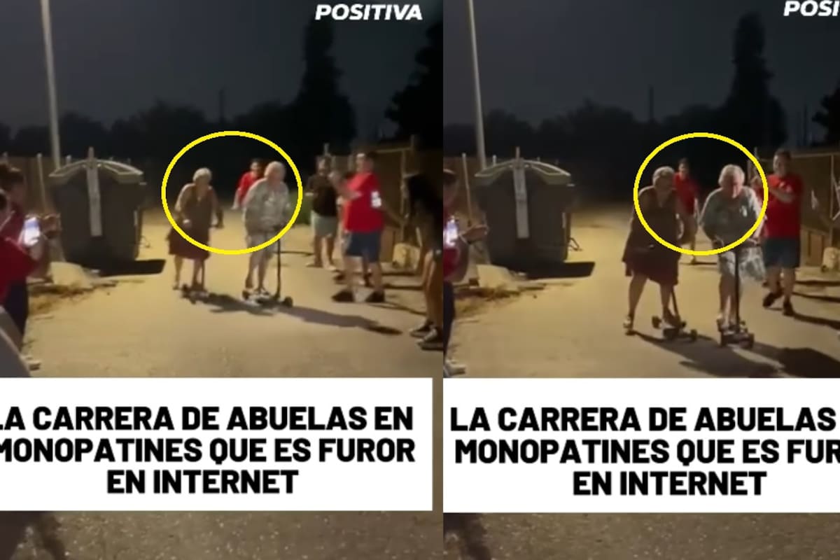 Viral: carrera de abuelas en monopatines causa sensación en internet
