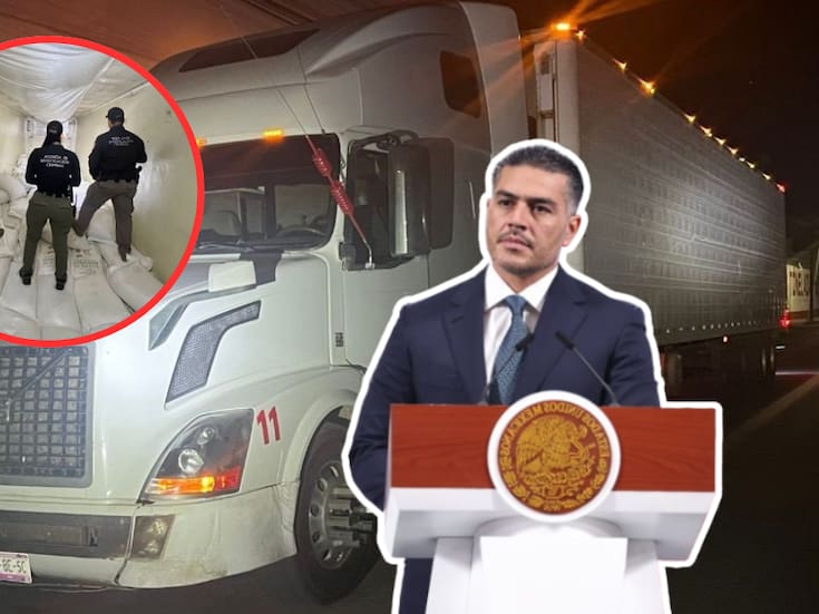 Detienen en Los Mochis a dos hombres con 320 kilos de metanfetamina ocultos en tractocamión refrigerado, informó García Harfuch