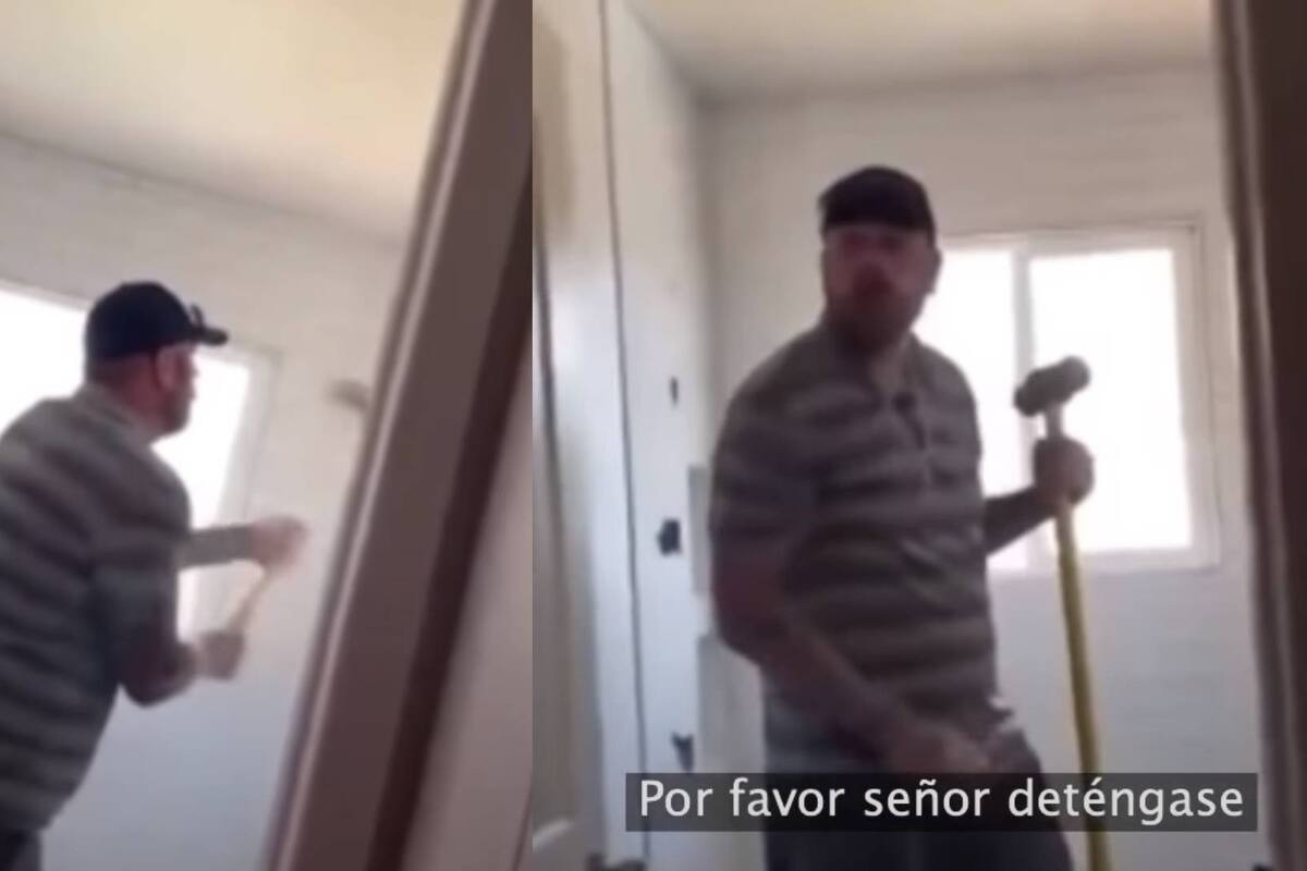 VIDEO: Albañil destruye baño que arregló luego de que la dueña de la casa se negara a pagarle