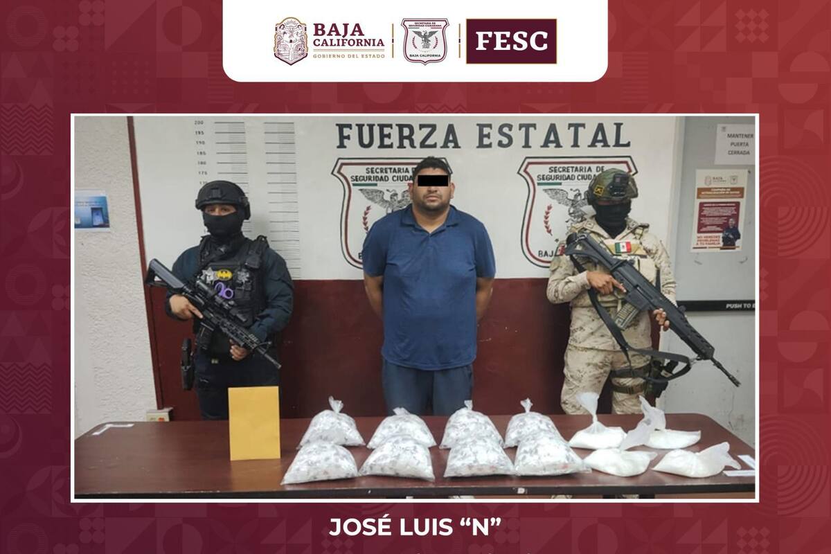 Aseguran más de 6 kilos de metanfetamina en el valle de Mexicali