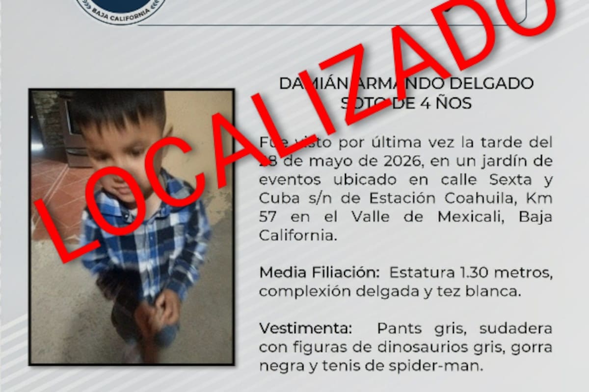 Cancelación de pesquisa: localizan sano y salvo a menor
