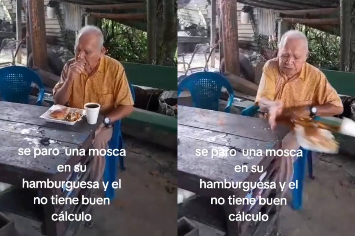 Señor de la tercera edad se viraliza en TikTok por tirar toda su comida por ERROR (VIDEO)