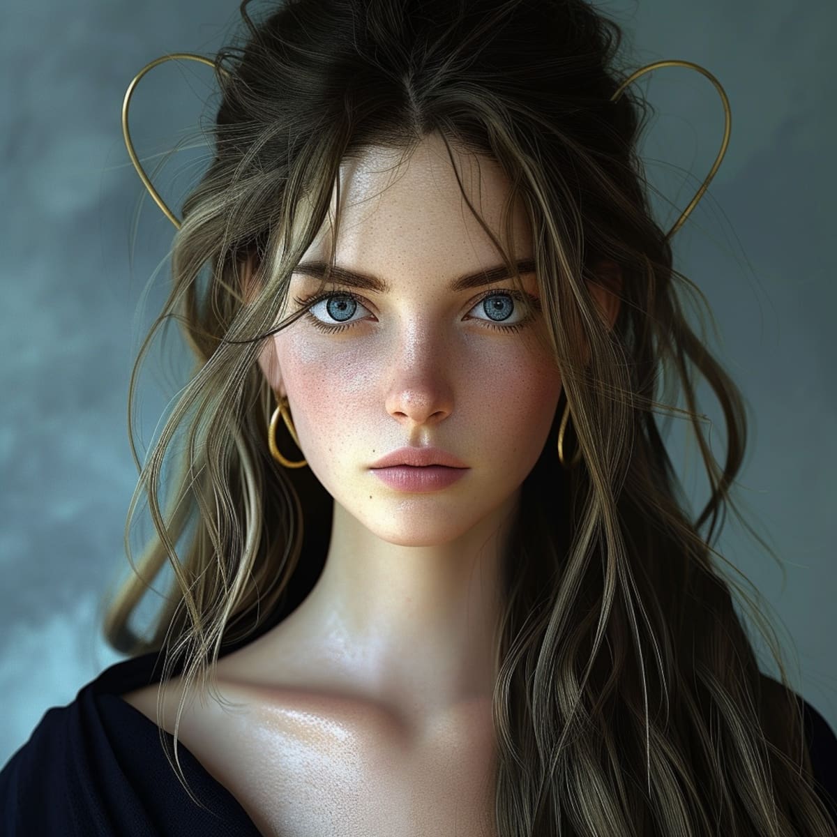 La recreación de Pandora por la inteligencia artificial Midjourney sorprende con una versión rubia de cabello y grandes ojos azules, resaltando su belleza en el universo de Saint Seiya.