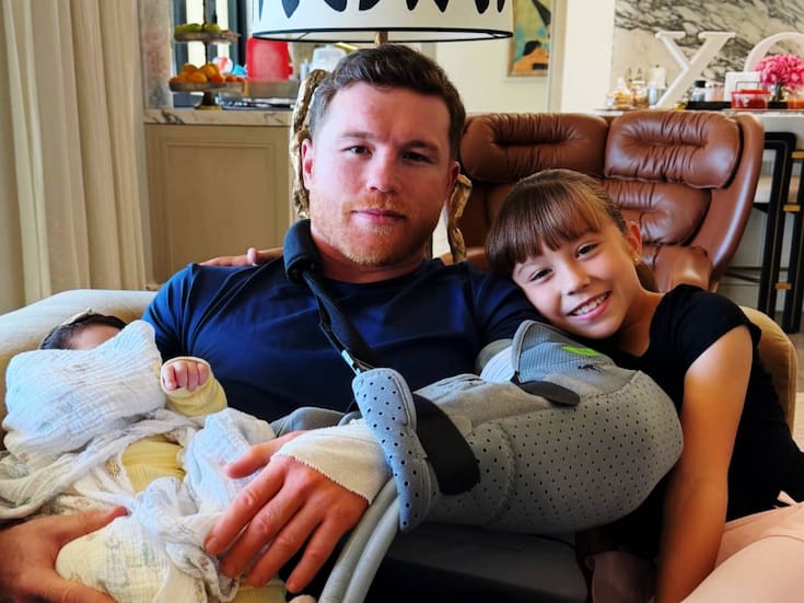 ‘Canelo’ publica foto con sus hijas tras operación de codo