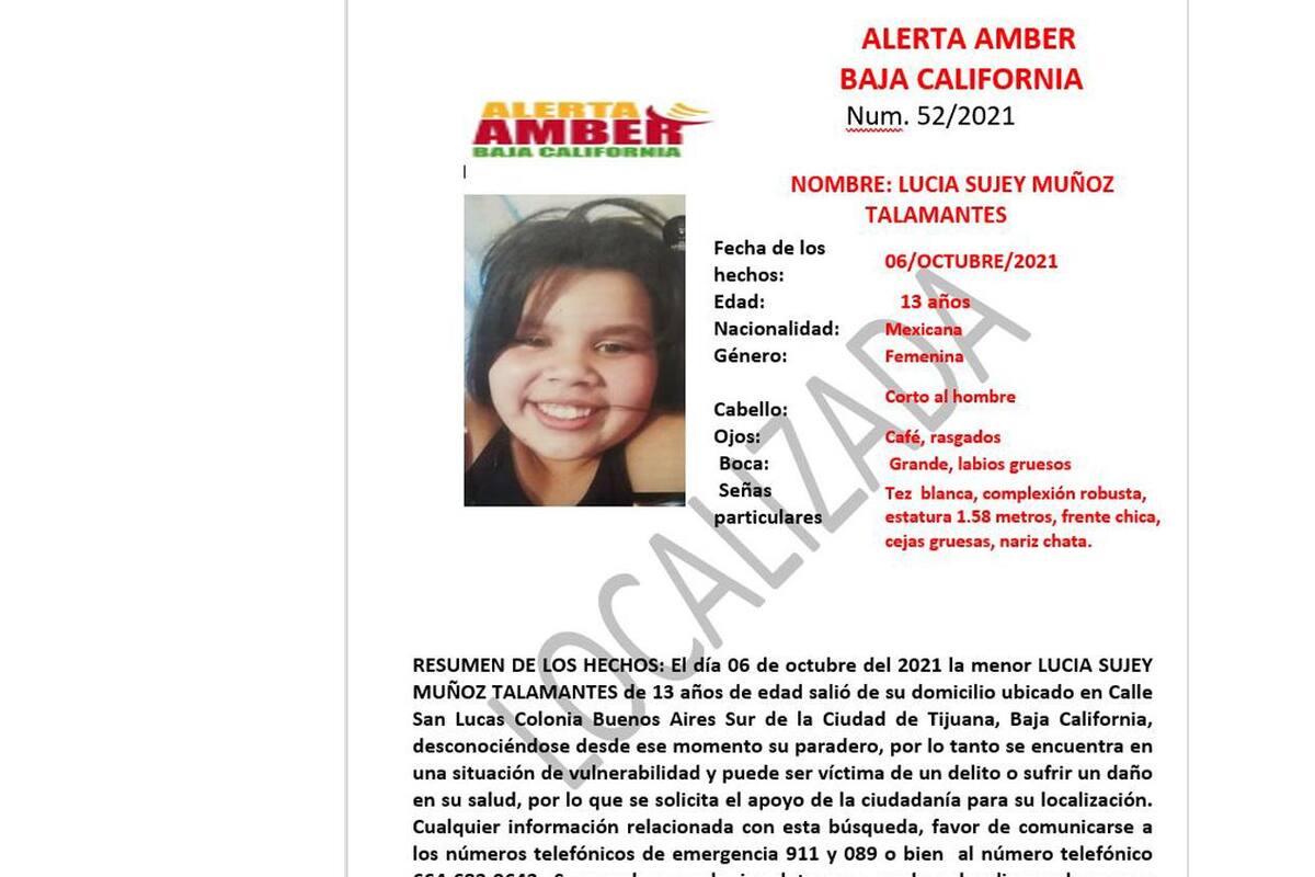 FGE localiza a Lucía Sujey Muñoz Talamantes, de 13 años