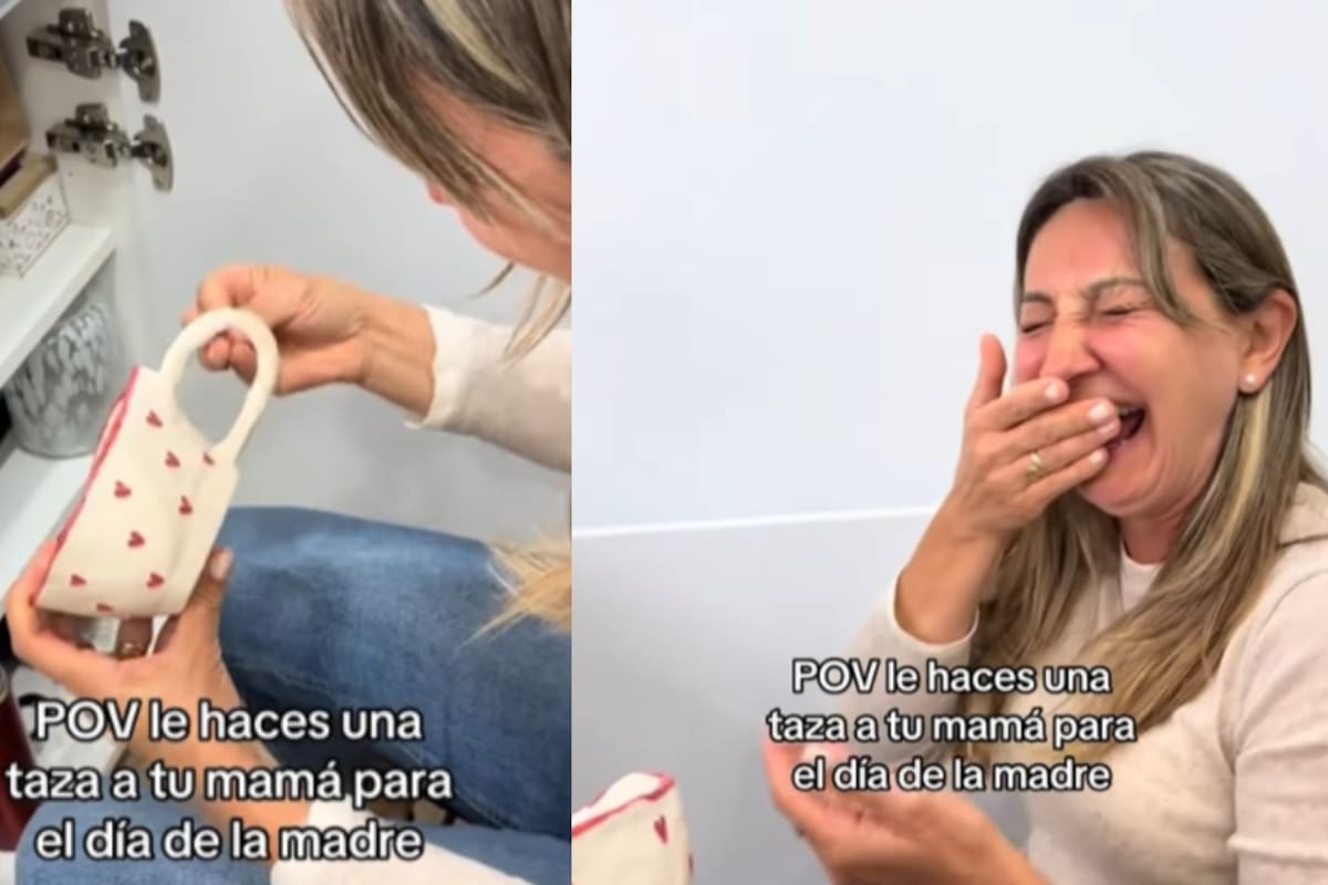Joven le regala a su madre una taza hecha por ella misma, y esta se burla por lo mal hecha que está