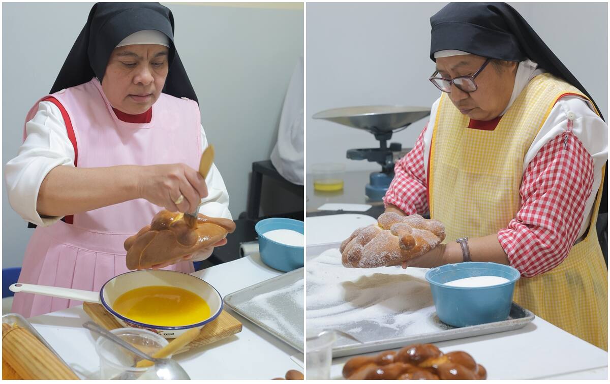 Primero barnizan el pan, y al final se agrega el azúcar, que simboliza las lágrimas que se han derramado por quienes se adelantaron en el camino.