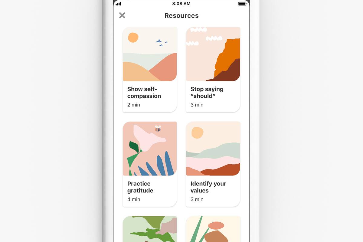 Pinterest da actividades para ayudar a usuarios con el estrés y la ansiedad
