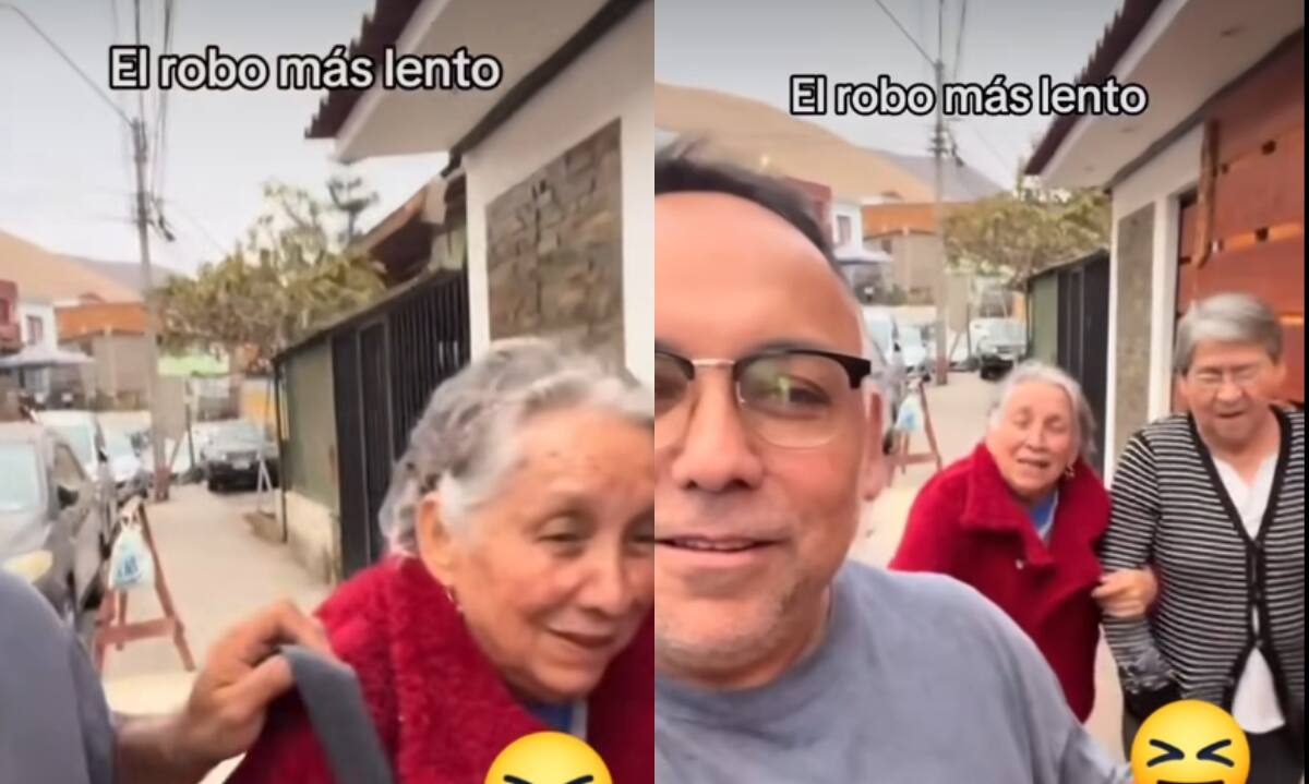El robo más lento! Hombre roba la bolsa de dos adultas mayores y ellas lo persiguen diciéndole de todo