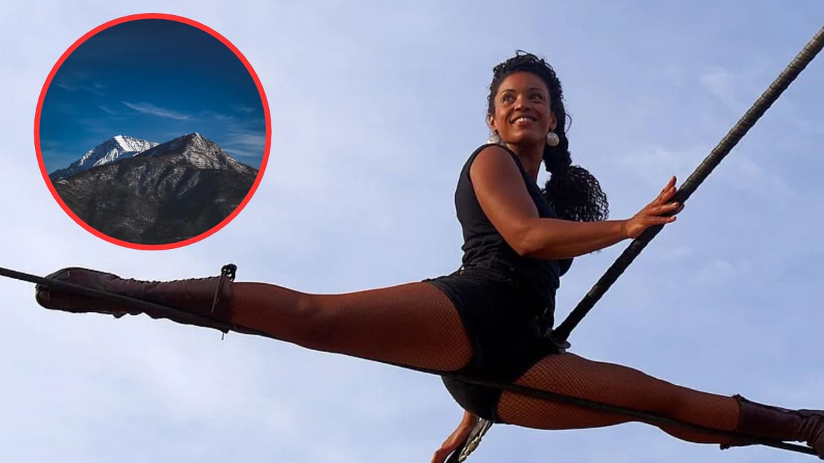 Equilibrista cruza 400 metros sobre un cable de acero y sin arnés entre dos enormes montañas de residuos de carbón, a 80 metros del suelo y ante más de 9 mil personas, en un antiguo paisaje minero de Francia reconocido por la UNESCO