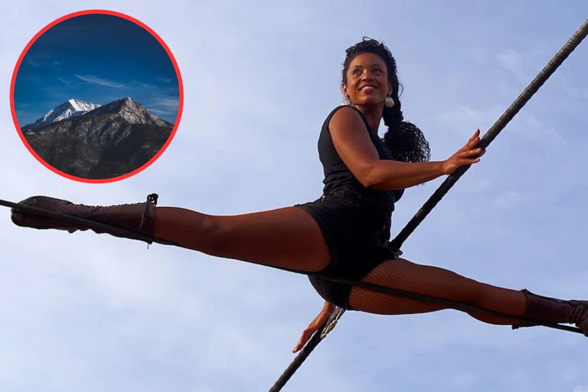 Equilibrista cruza 400 metros sobre un cable de acero y sin arnés entre dos enormes montañas de residuos de carbón, a 80 metros del suelo y ante más de 9 mil personas, en un antiguo paisaje minero de Francia reconocido por la UNESCO