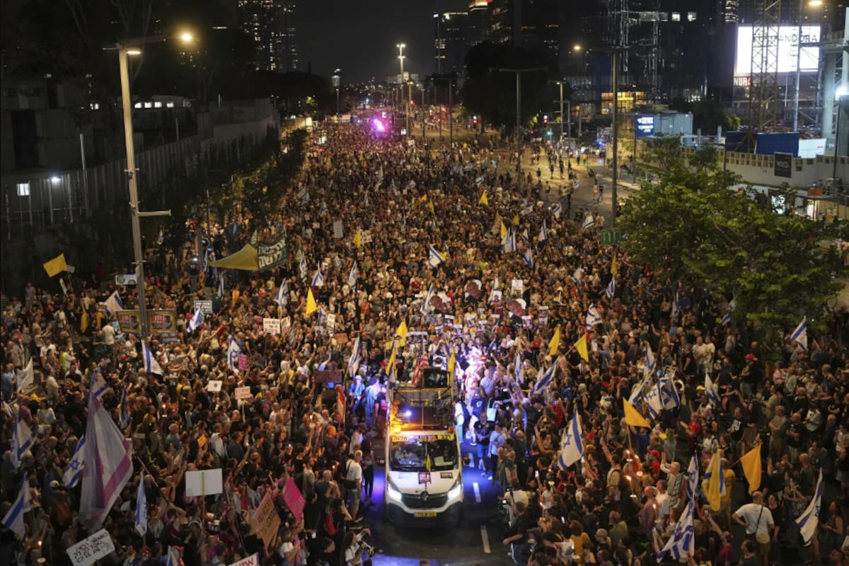 Israelíes protestan en Tel Aviv y exigen a Benjamin Netanyahu finalizar guerra en Gaza