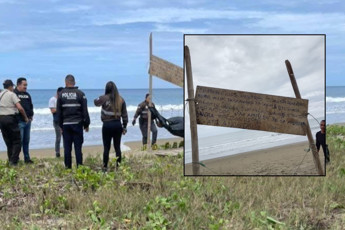 Cinco cabezas humanas fueron dejadas colgadas junto con una nota de amenaza en una playa turística