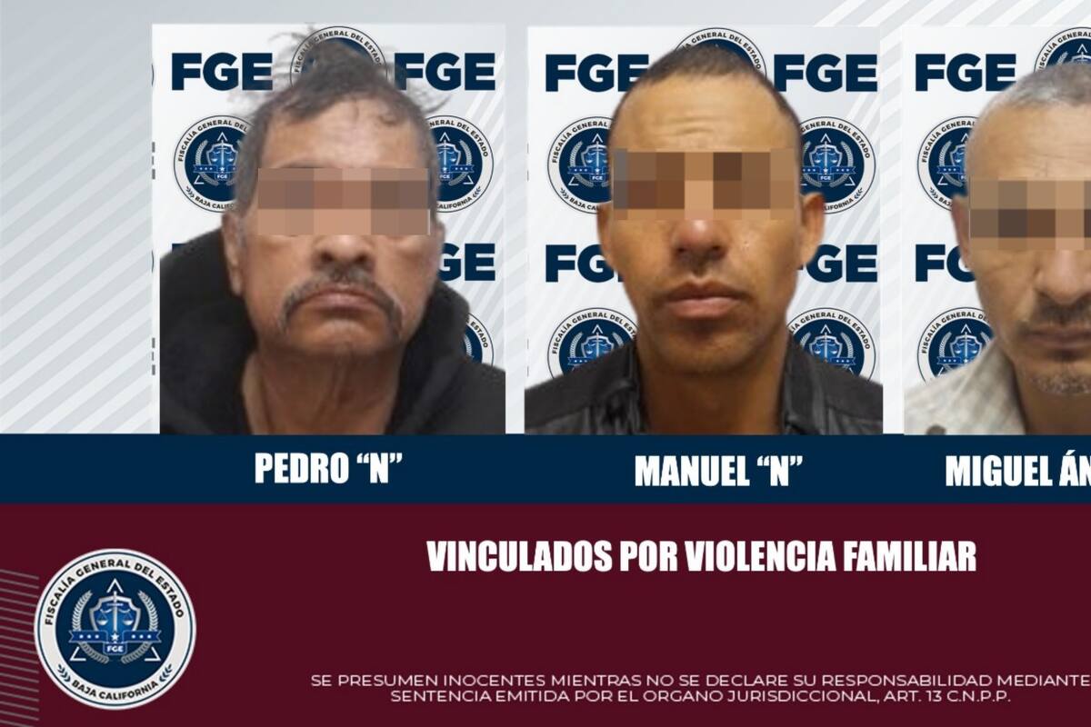 Envían a prisión a tres hombres acusados de violencia familiar